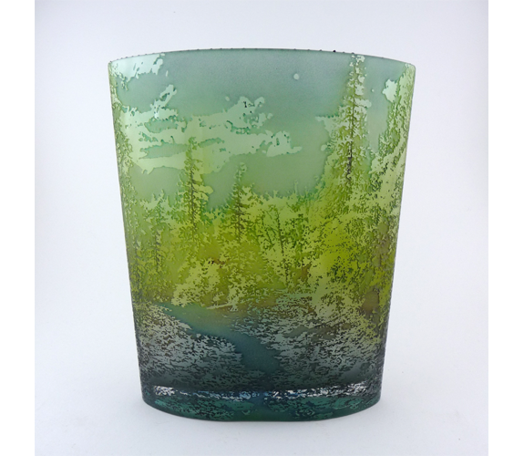 Mary Melinda Wellsandt - Etched Glass Vase, River